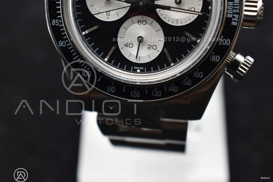 Black Daytona Bracelet A7750 on SS Best White Dial SS ADGF Edition 0405